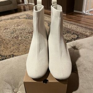 Elegant Cream Ankle Boots